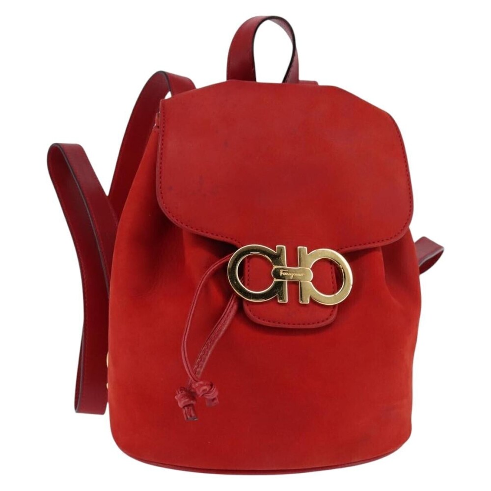 Salvatore Ferragamo Gancini Flap Drawstring Leather Mini